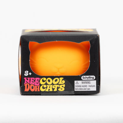 NeeDoh Cool Cats - Orange, front of retail packaging.
