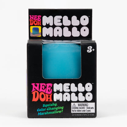 NeeDoh Mello Mallo - Blue, front of retail packaging.