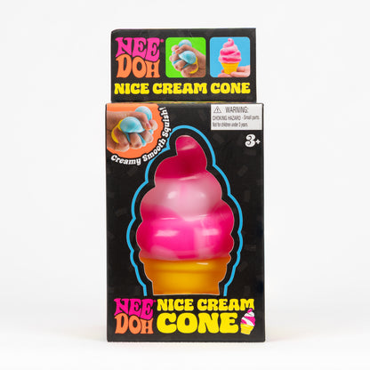 NeeDoh Nice Cream Cone - Pink, front of retail packaging.