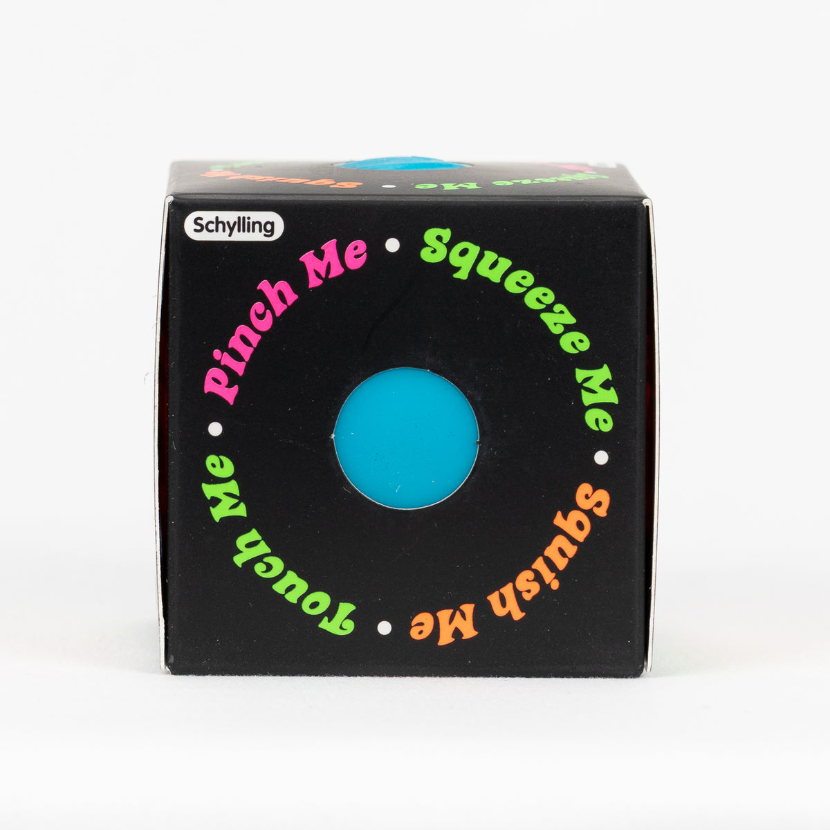 NeeDoh Groovy Glob Classic - Blue, side package window.