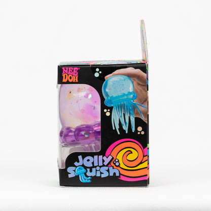 NeeDoh Jelly Squish Jellyfish, opposite side panel of retail packaging.
