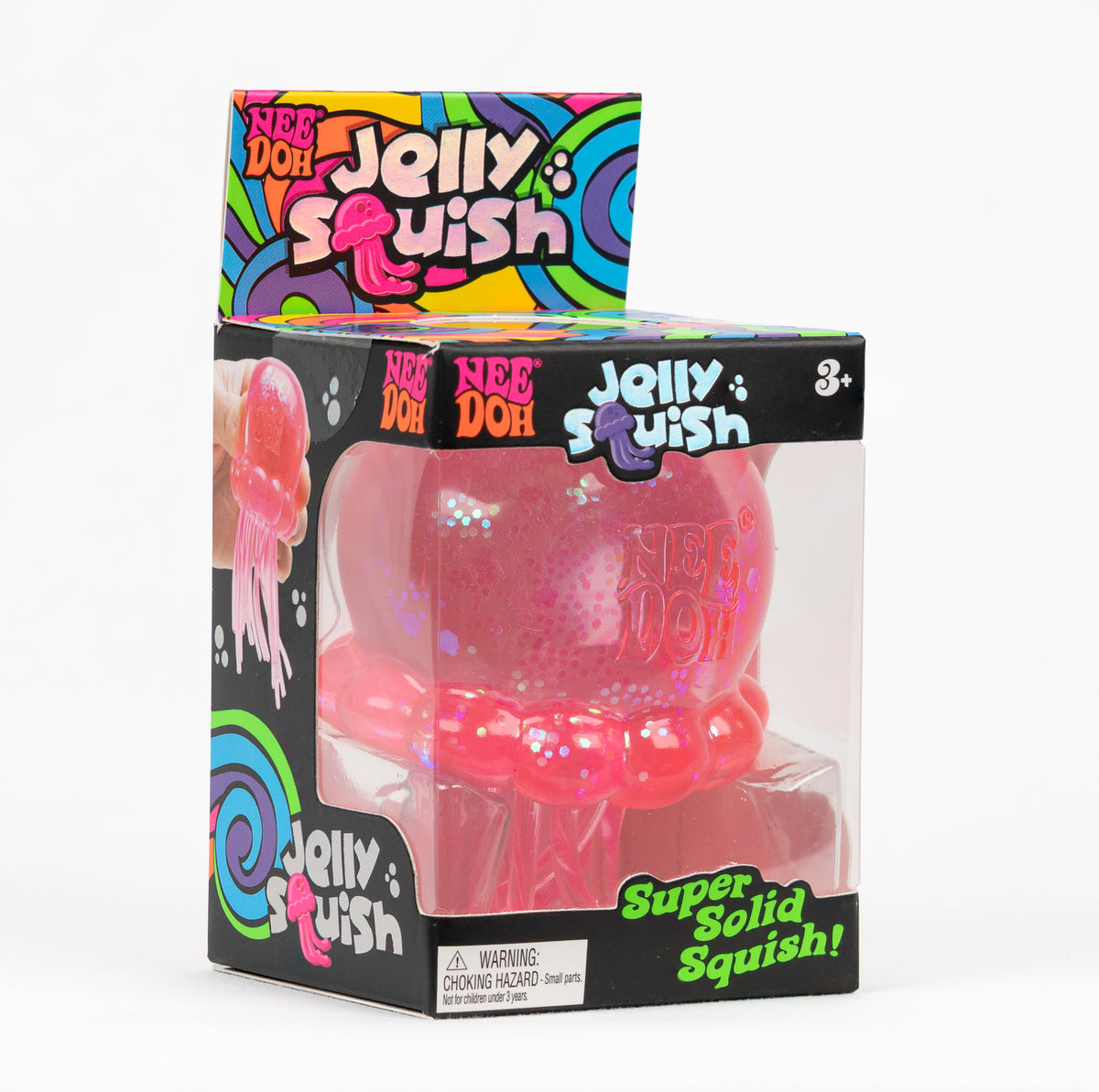 Jelly Squish Jellyfish - Pink — product and retail packaging; assortment example, color/style supplied based on availability