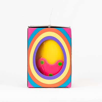 NeeDoh Chicka DeeDoos, yellow chick in a pink egg, side package window.
